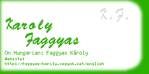 karoly faggyas business card